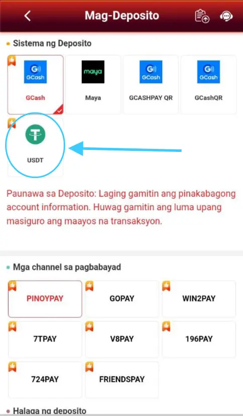 USDT Crypto TRC20 Deposit Guide
